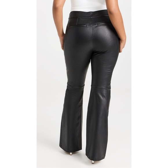 Spanx Faux Leather Flare Pant Black Pull On High Elastic Waistband Edgy Plus 3X - Picture 4 of 14